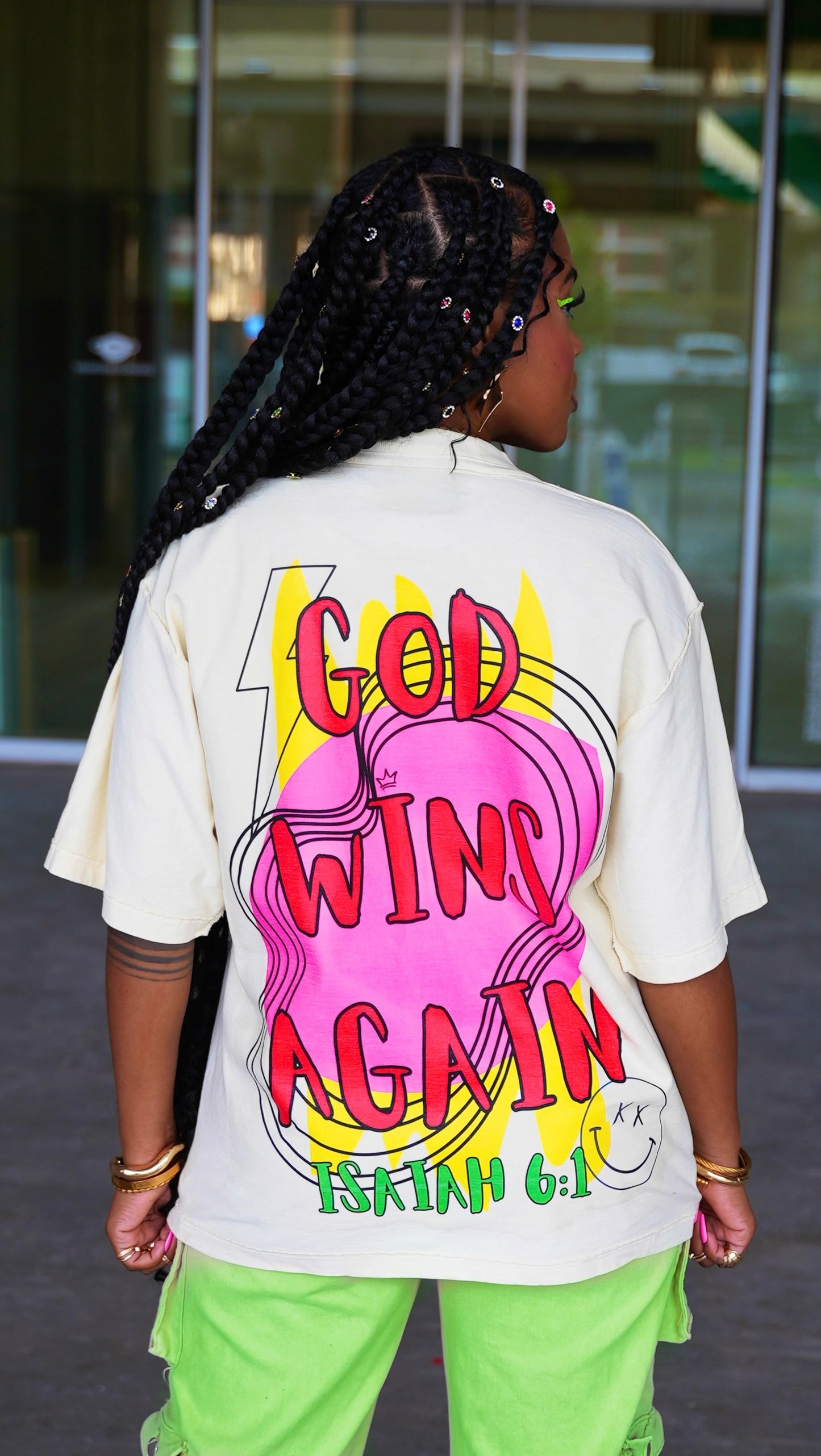 “God Wins Again” Oversized Tee